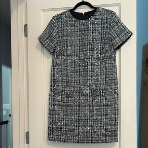 Ann Taylor Black and White Textured Mini Dress